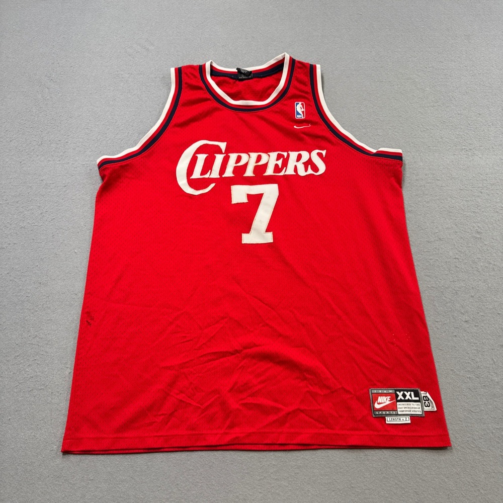 Vintage LA Clippers Nike Jersey Men's 2XL Red Lamar Odom #7 NBA Basketball Mesh